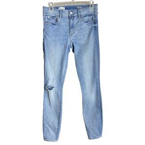 Gap 1969 Jeans Blue True Skinny Light Authentic Distressed Grunge Womens 27